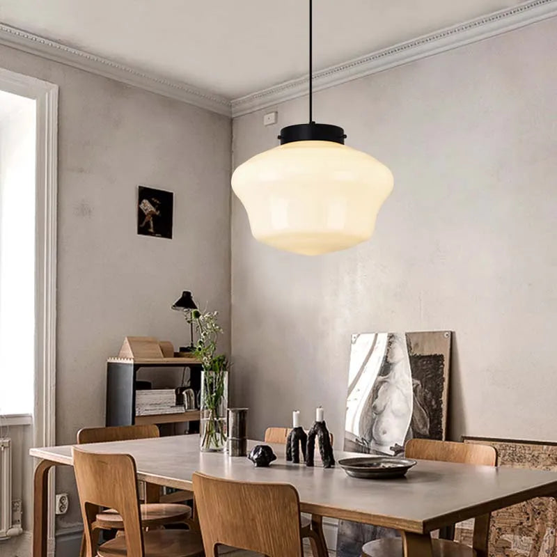 Lampe suspendue en verre minimaliste nordique à tête unique