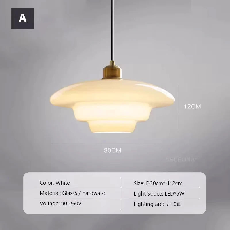 Lampe suspendue en verre minimaliste nordique à tête unique