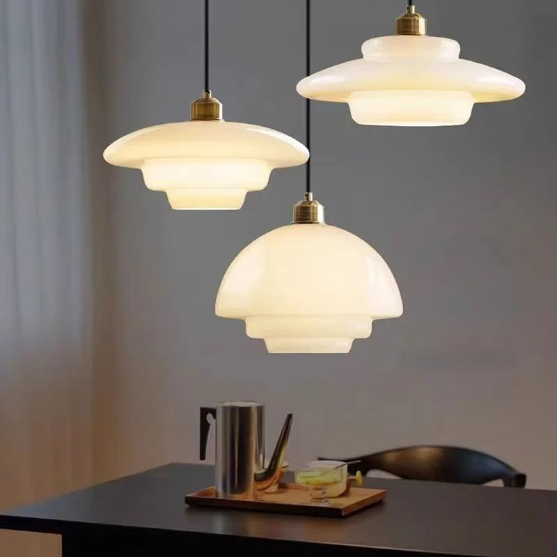 Lampe suspendue en verre minimaliste nordique à tête unique