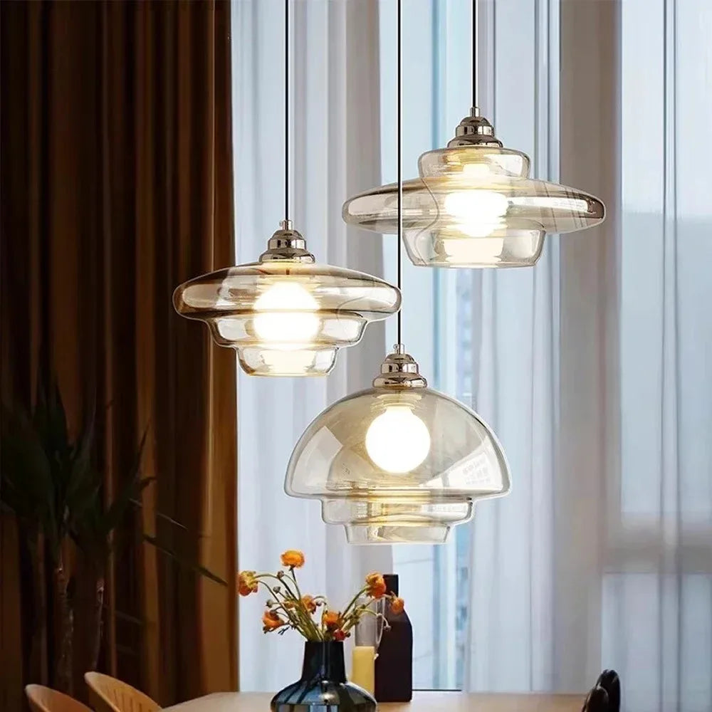 Lampe suspendue en verre minimaliste nordique à tête unique