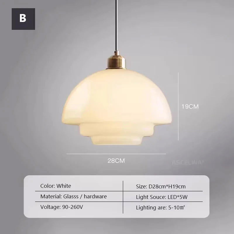 Lampe suspendue en verre minimaliste nordique à tête unique