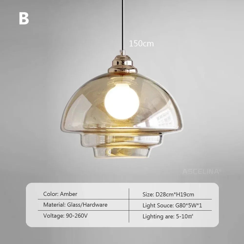Lampe suspendue en verre minimaliste nordique à tête unique