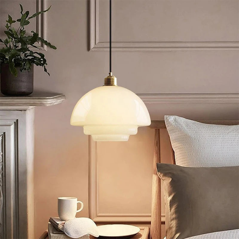 Lampe suspendue en verre minimaliste nordique à tête unique
