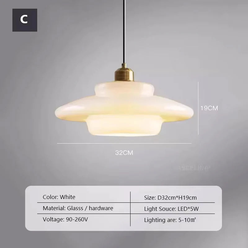 Lampe suspendue en verre minimaliste nordique à tête unique